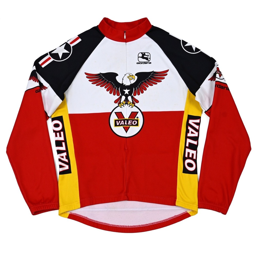 Vintage Giordana Valeo Eagle Retro Long‎ Sleeve Cycling Jersey L 1/2 Zip Men's M